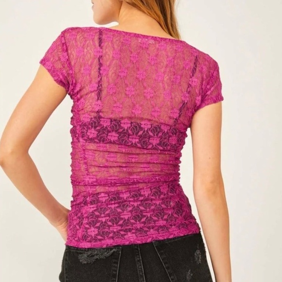 Keep It Simple Lace Baby Tee | Free People - Picture 3 of 3